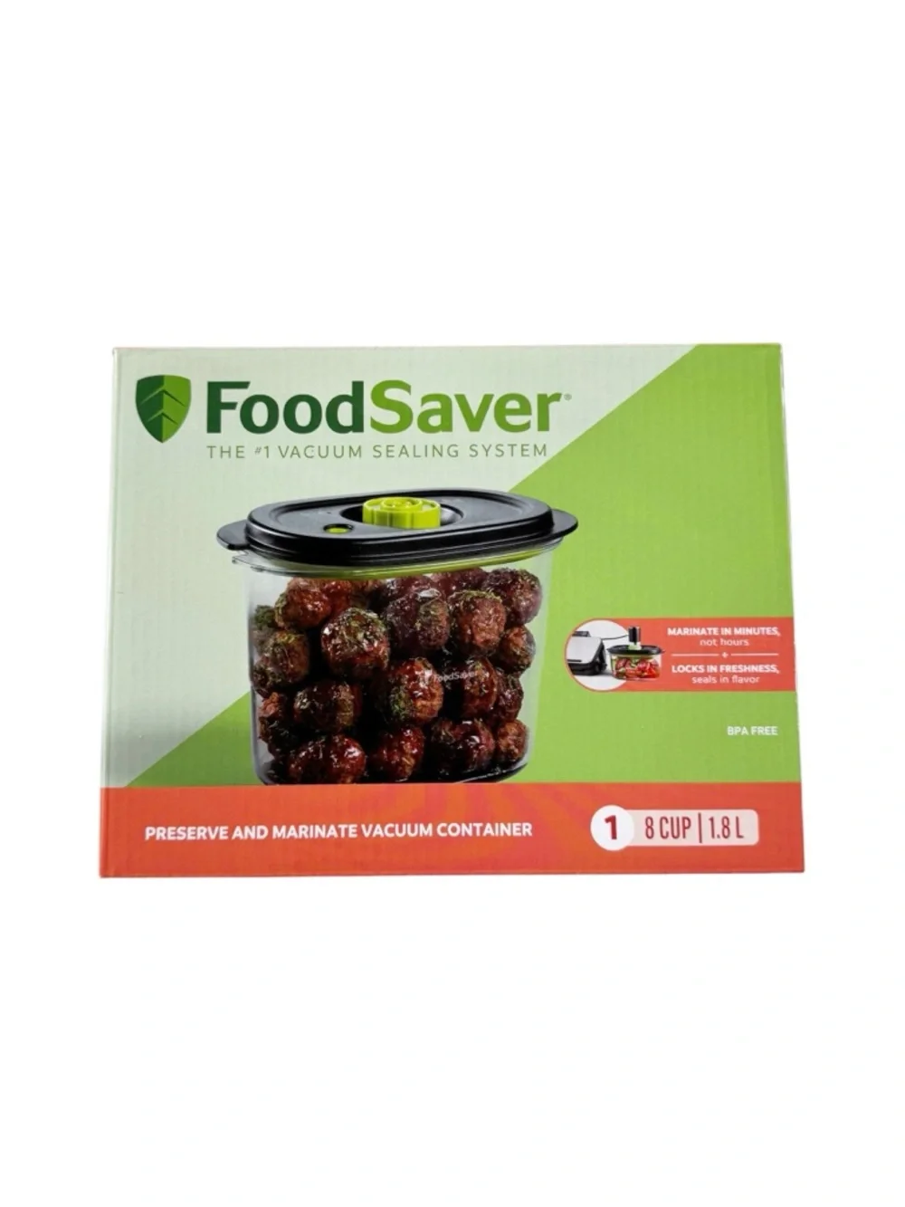 NEW FoodSaver Preserve & Marinate (1) 8 Cup Vacuum Container in Box